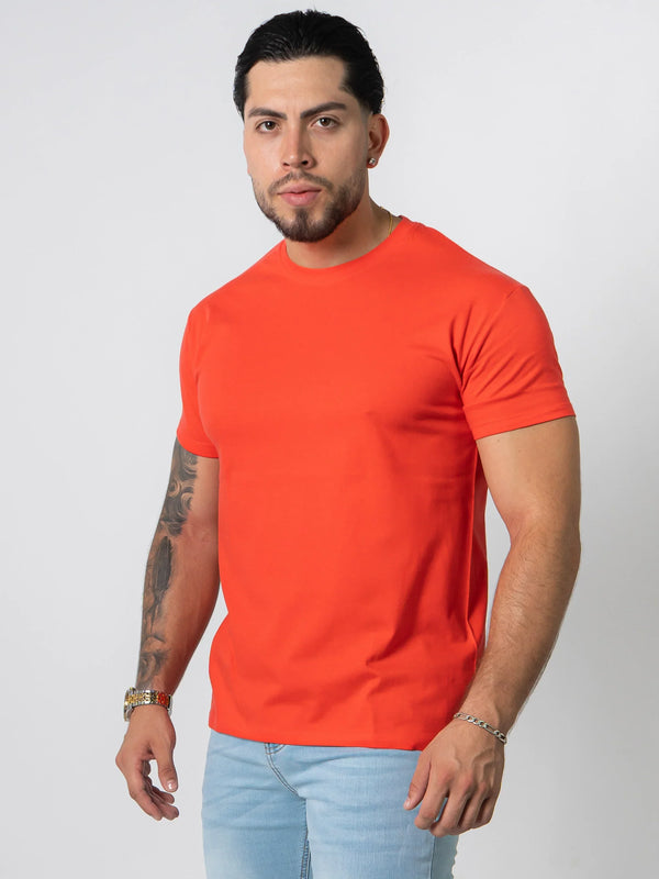 BASIC SLIM-FIT T-SHIRT | Hibiscus Red