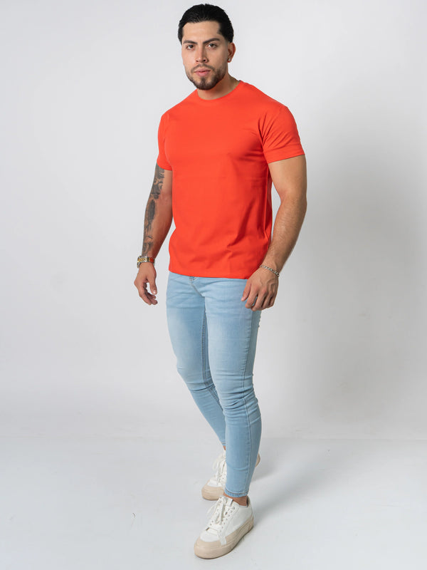 BASIC SLIM-FIT T-SHIRT | Hibiscus Red