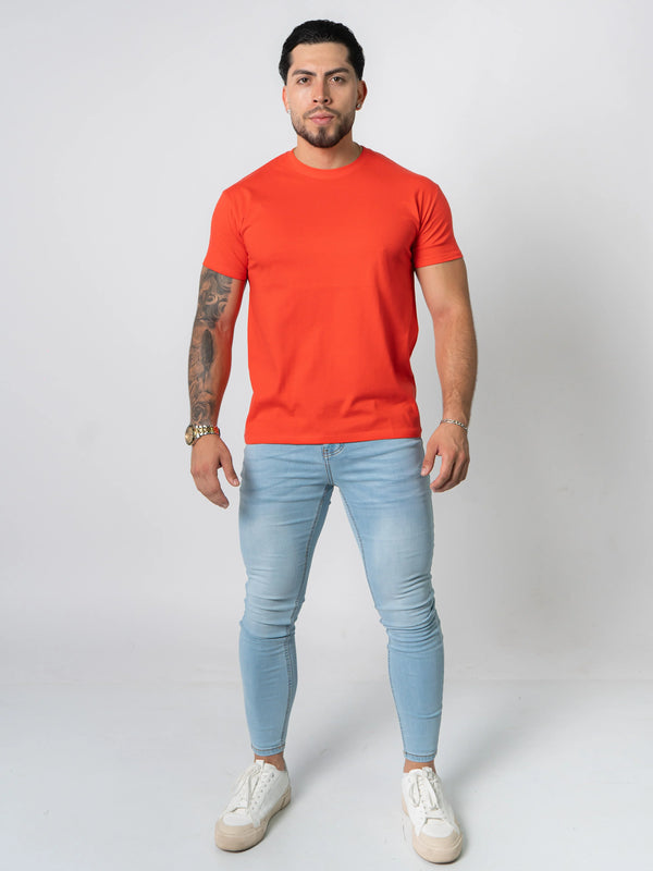 BASIC SLIM-FIT T-SHIRT | Hibiscus Red
