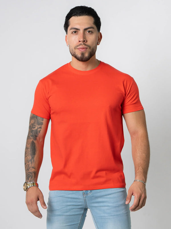 BASIC SLIM-FIT T-SHIRT | Hibiscus Red