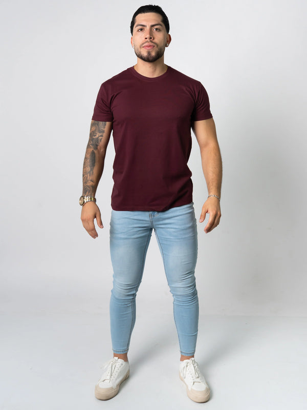 BASIC SLIM-FIT T-SHIRT | Bordeaux