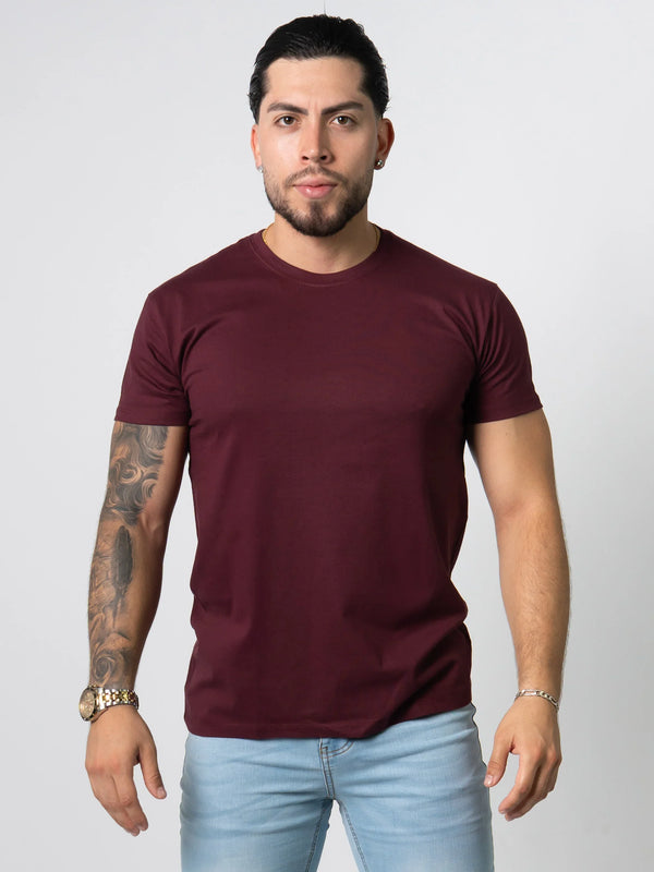 BASIC SLIM-FIT T-SHIRT | Bordeaux