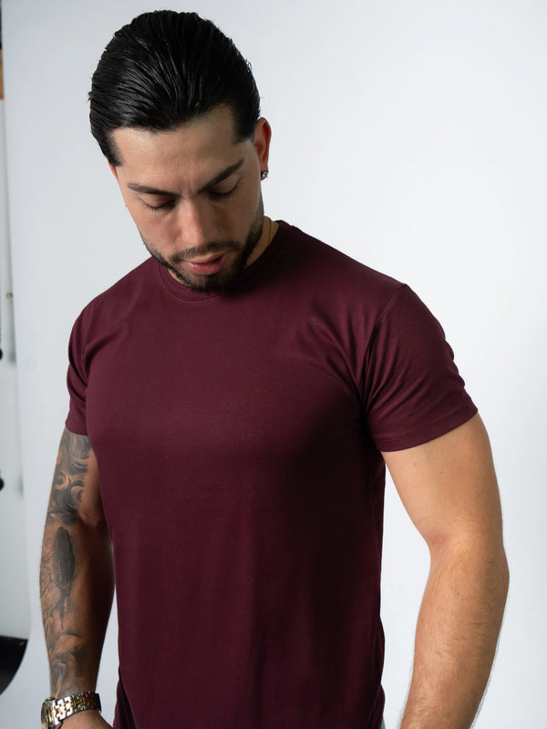 BASIC SLIM-FIT T-SHIRT | Bordeaux