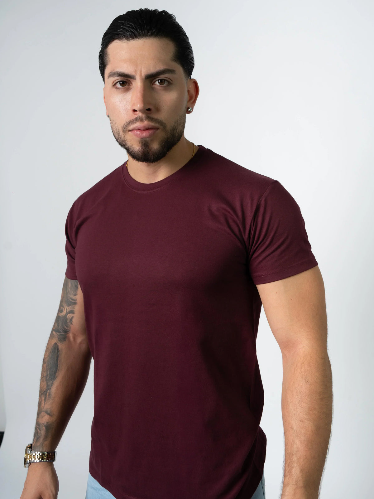 T-shirt Bordeaux Atmosphere - Manches 3/4 - Taille 36/38 - Occasion Très Bon état - Pour Femme - Coupe Classique