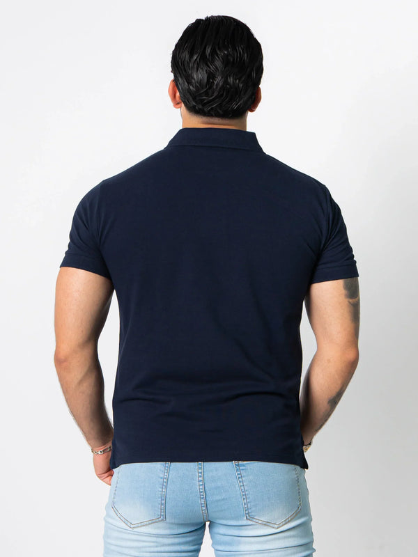 BASIC PIQUE POLO SHIRT | NAVY