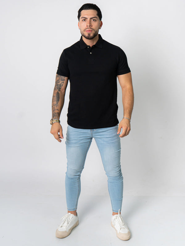 BASIC PIQUE POLO SHIRT | BLACK