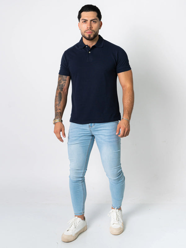 BASIC PIQUE POLO SHIRT | NAVY
