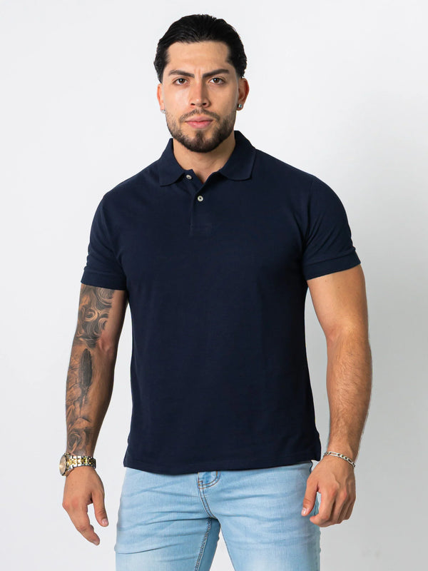 BASIC PIQUE POLO SHIRT | NAVY