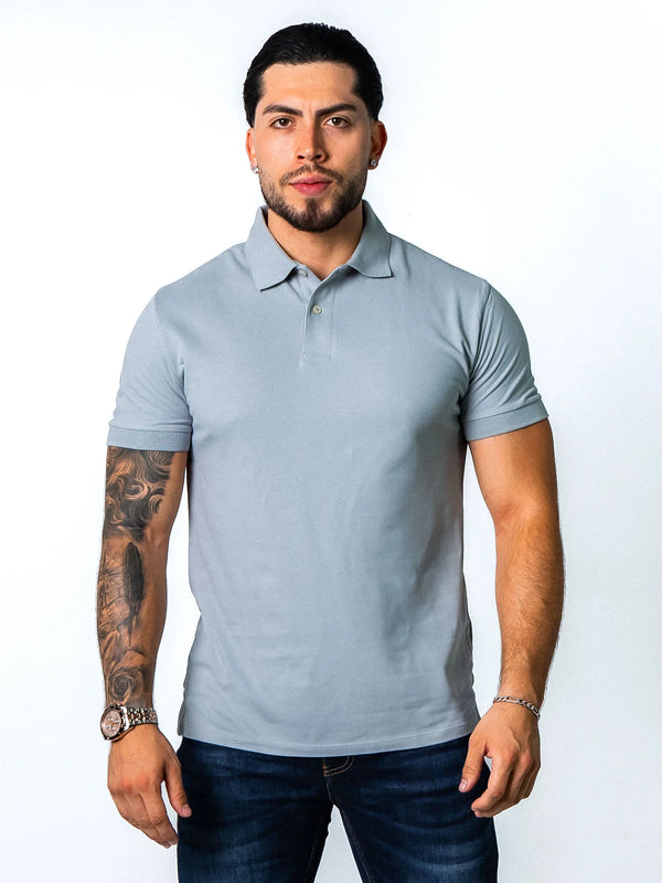 BASIC PIQUE POLO SHIRT | PURE GREY