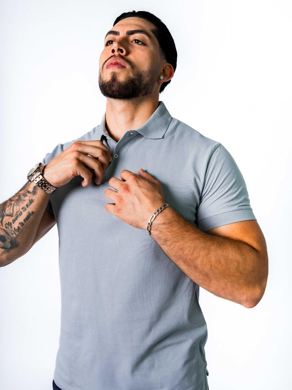BASIC PIQUE POLO SHIRT | PURE GREY