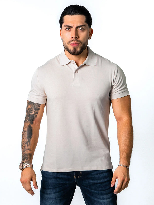 BASIC PIQUE POLO SHIRT | NATURAL