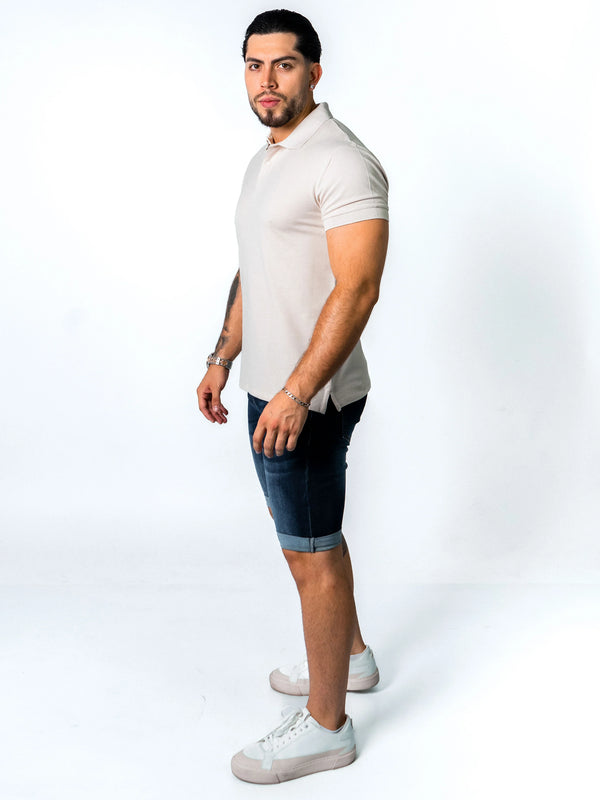 BASIC PIQUE POLO SHIRT | NATURAL