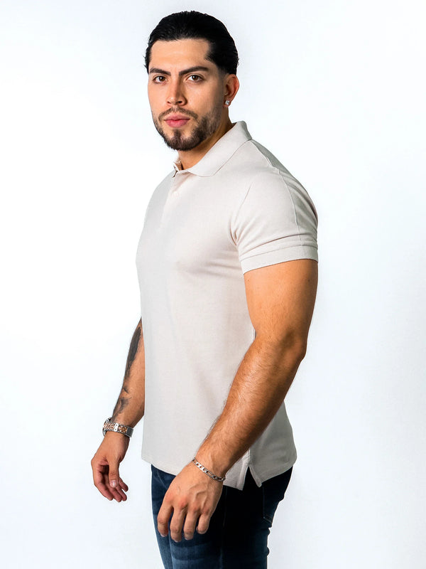 BASIC PIQUE POLO SHIRT | NATURAL