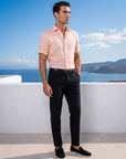 ROMA LINEN TOUCH SHIRT | LIGHT SALMON