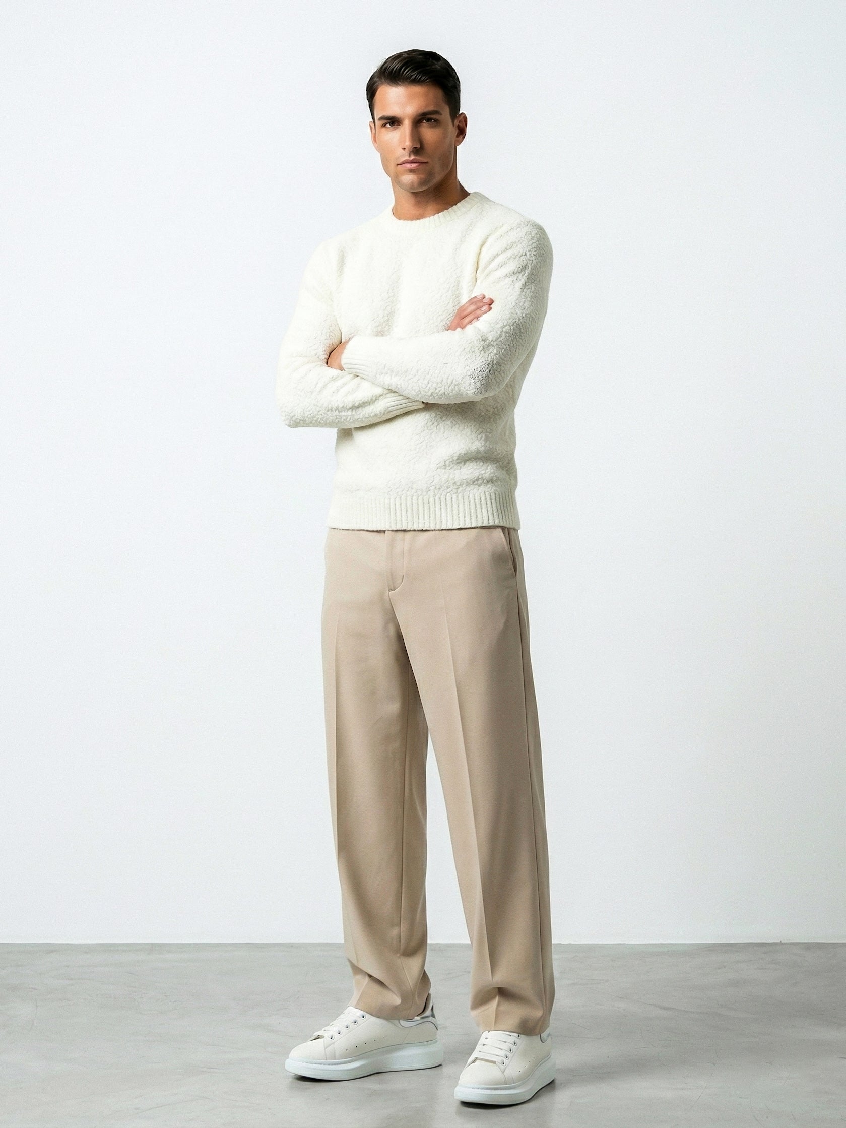 FLUFFY WOOL JUMPER | WHITE