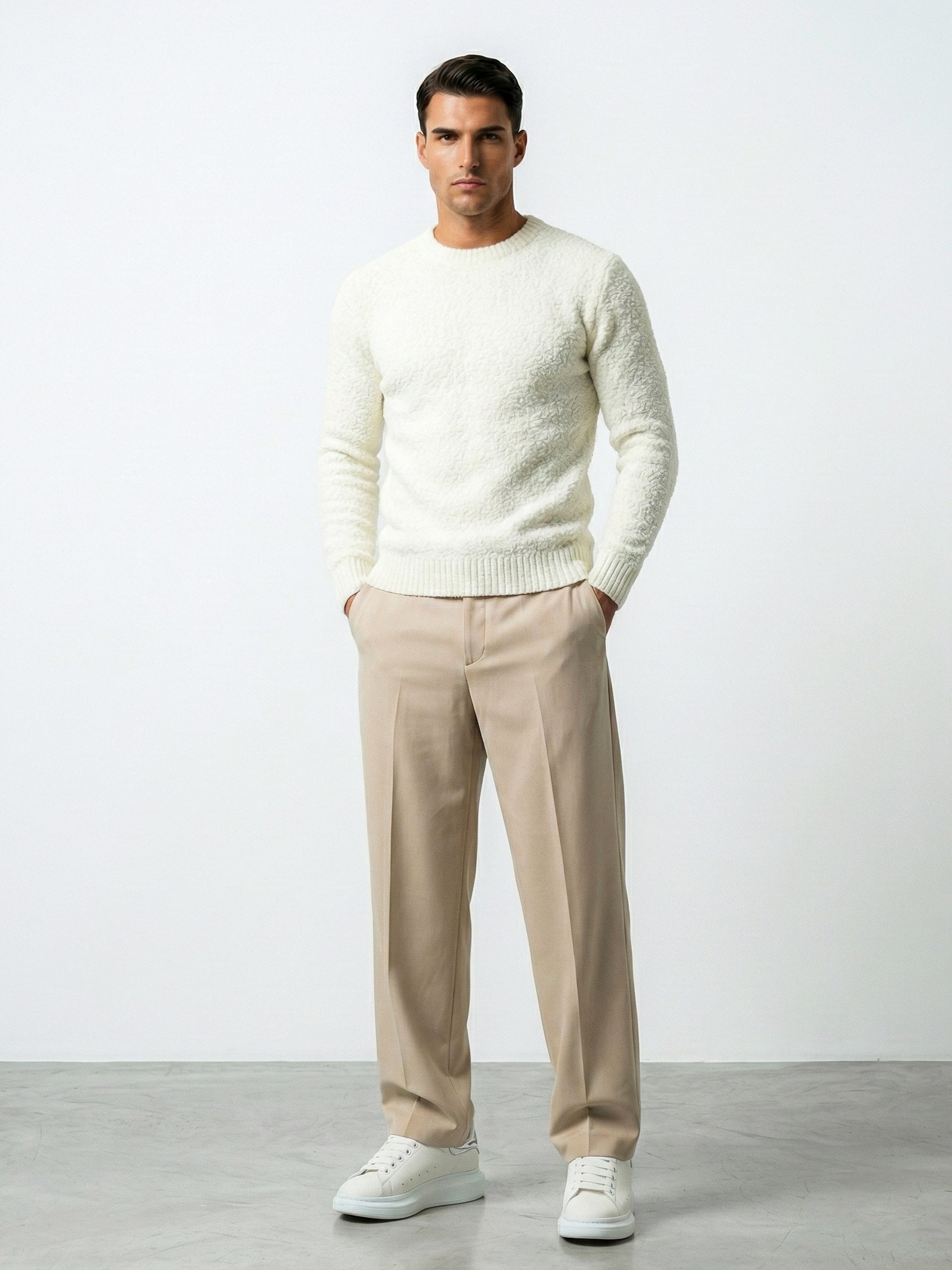 FLUFFY WOOL JUMPER | WHITE