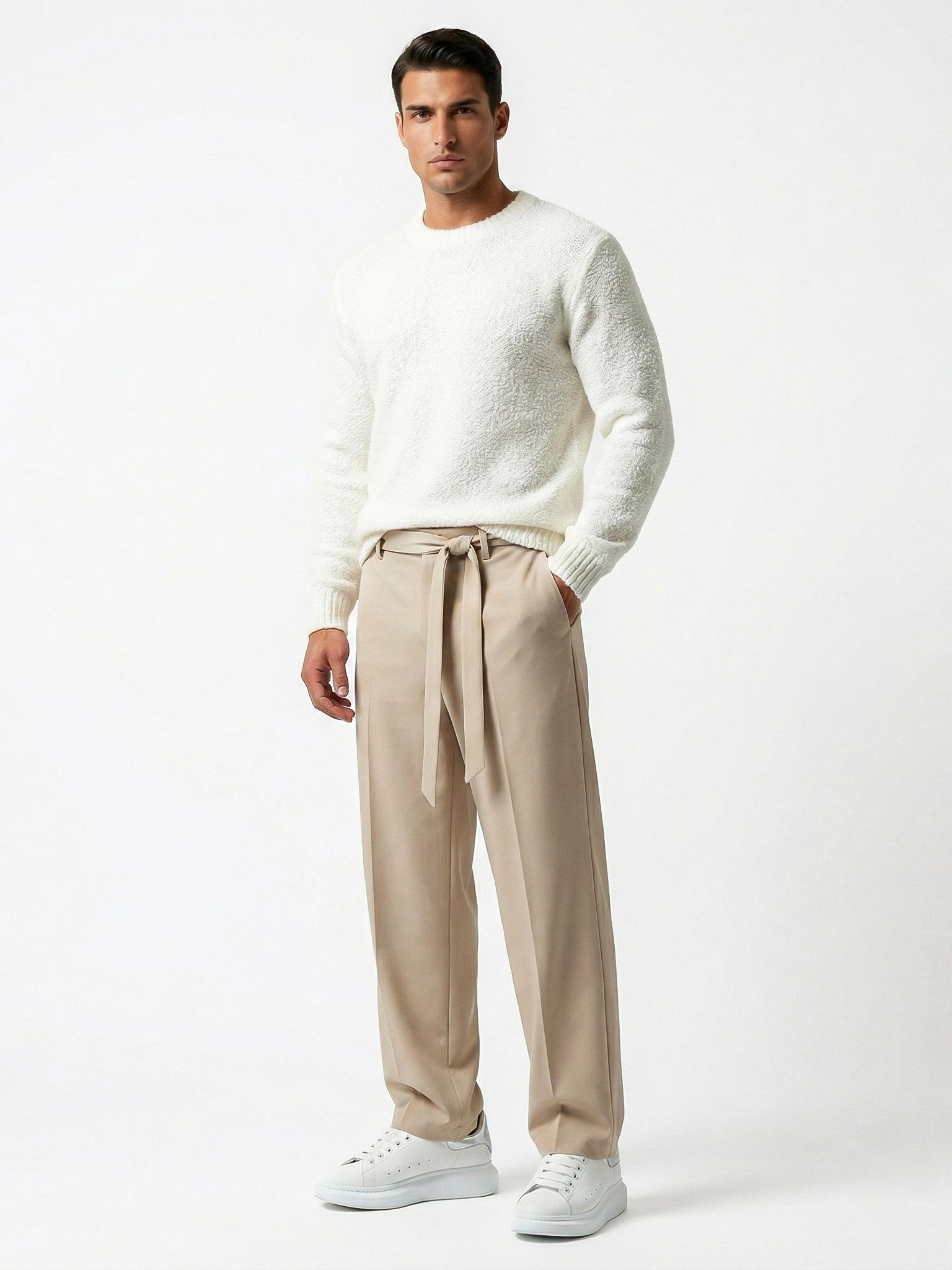 FLUFFY WOOL JUMPER | WHITE