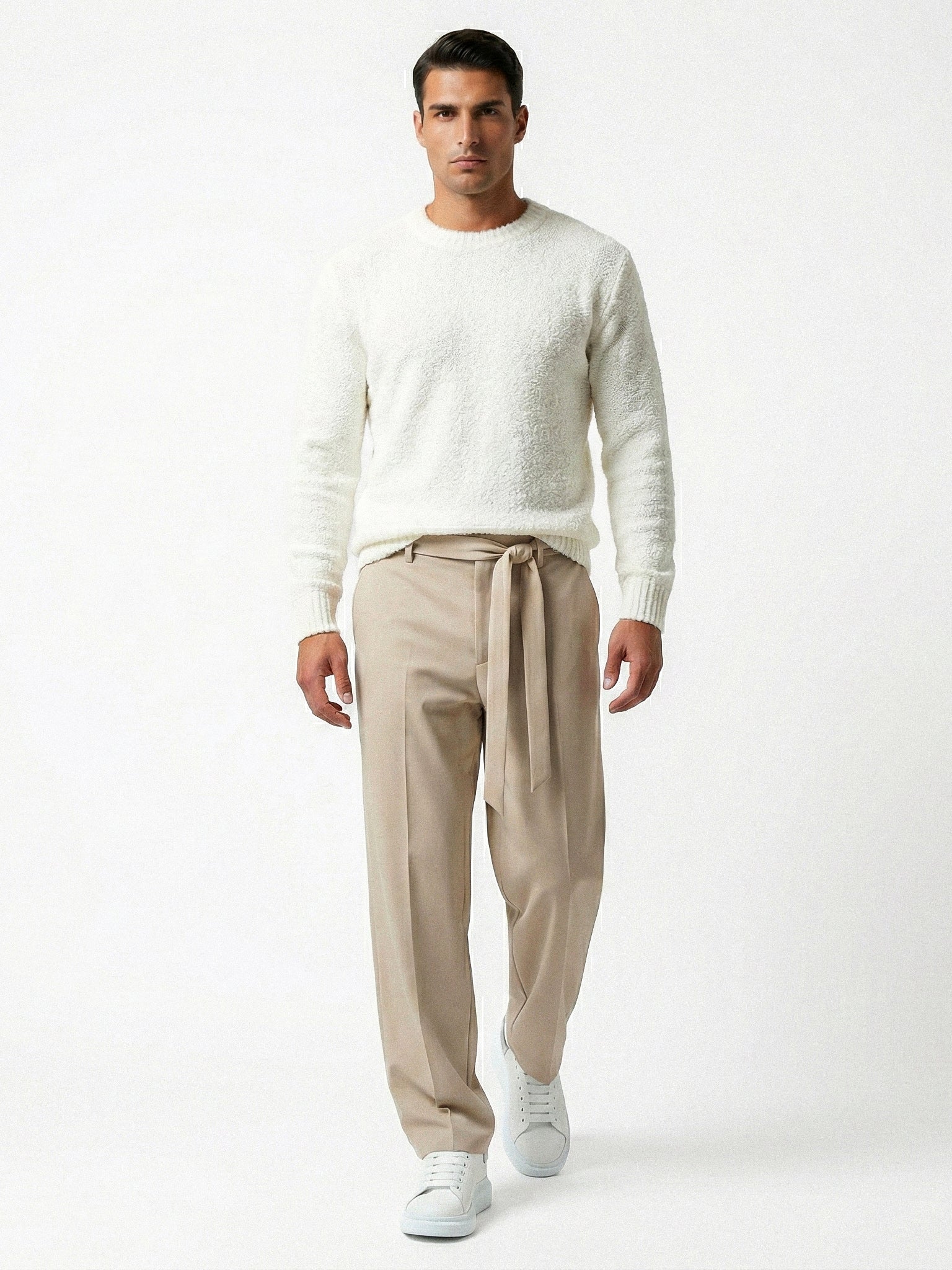 FLUFFY WOOL JUMPER | WHITE