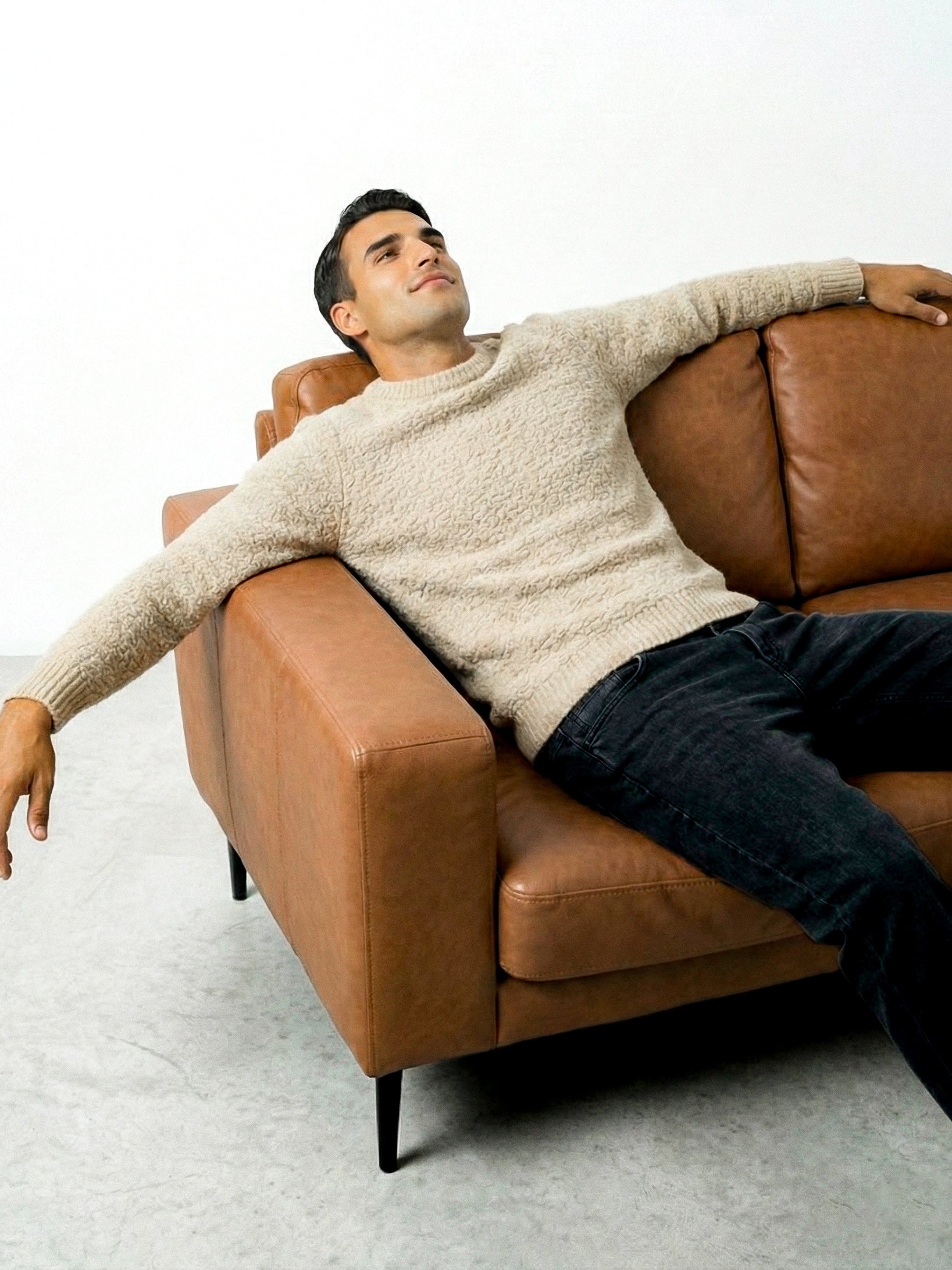 FLUFFY WOOL JUMPER | BEIGE