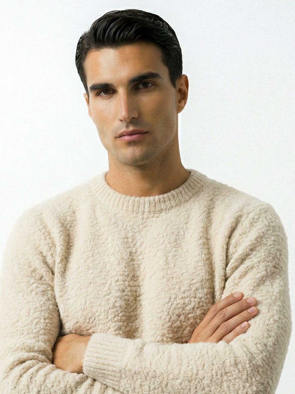 FLUFFY WOOL JUMPER | BEIGE