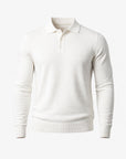 LONG SLEEVE KNITTED POLO | WHITE