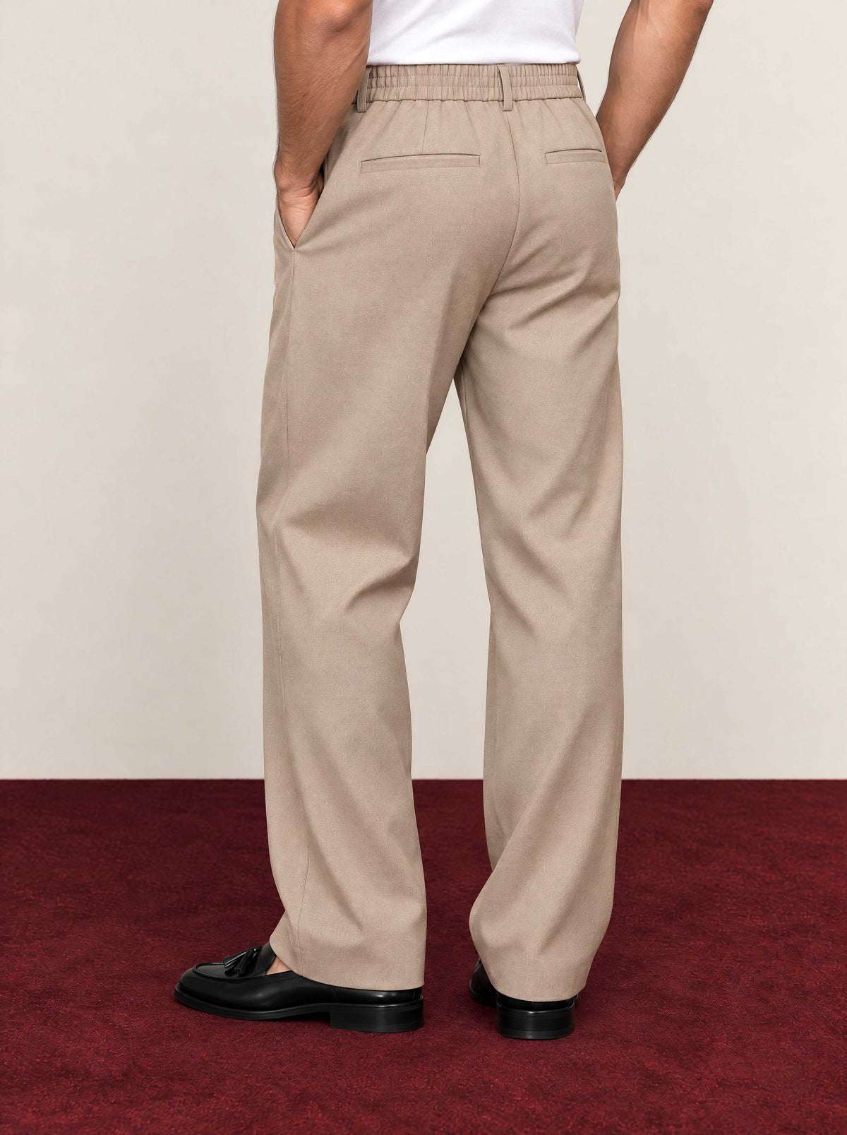 MILANO REVERSE-PLEAT TROUSERS | BEIGE