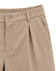 MILANO REVERSE-PLEAT TROUSERS | BEIGE