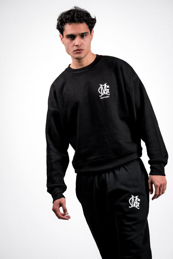 LOGO-EMBOSSED SWEATSHIRT | BLACK 450-GSM