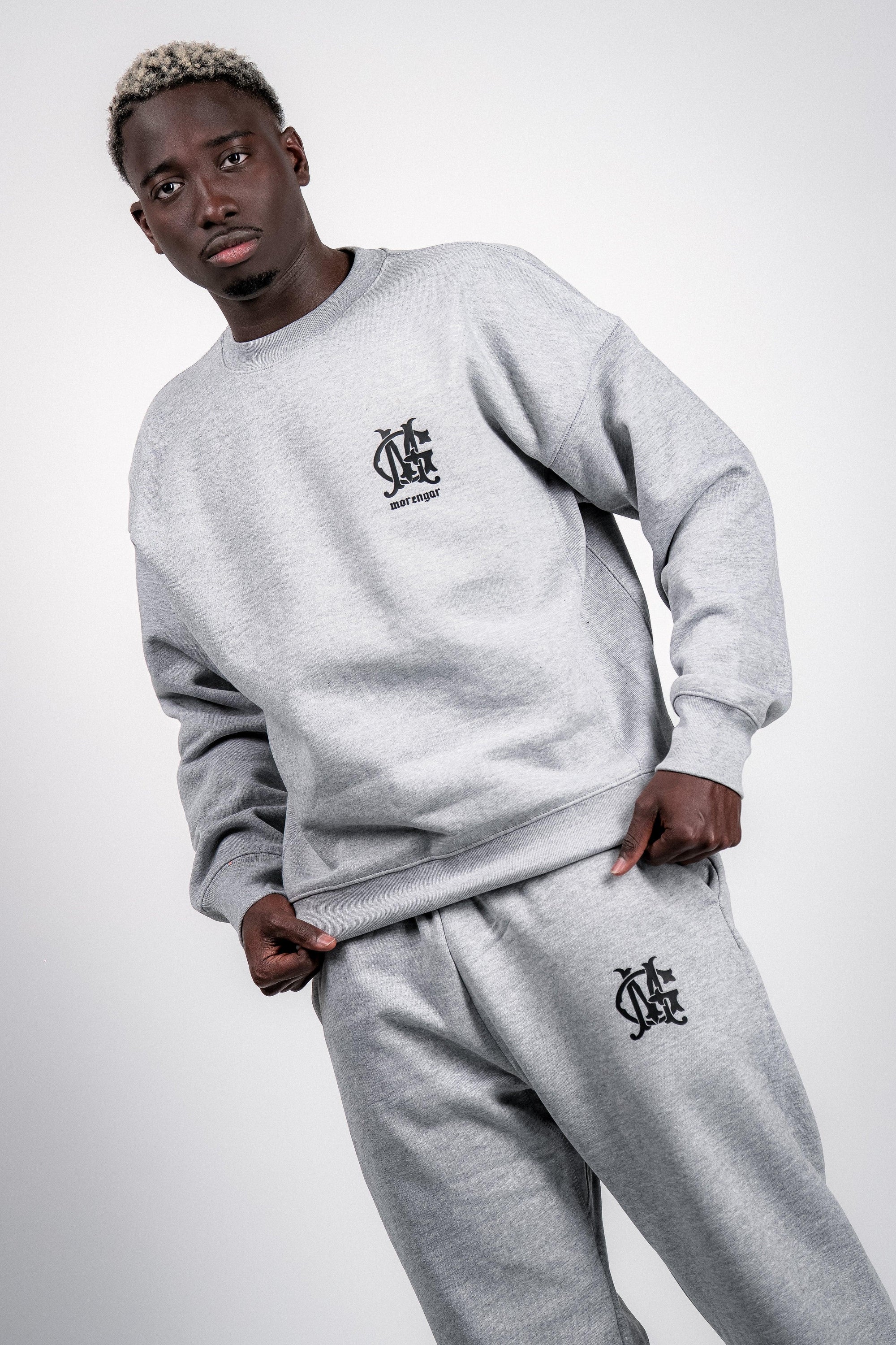 LOGO-EMBOSSED SWEATSHIRT | MIXED GREY 450-GSM