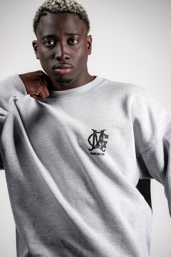 LOGO-EMBOSSED SWEATSHIRT | MIXED GREY 450-GSM