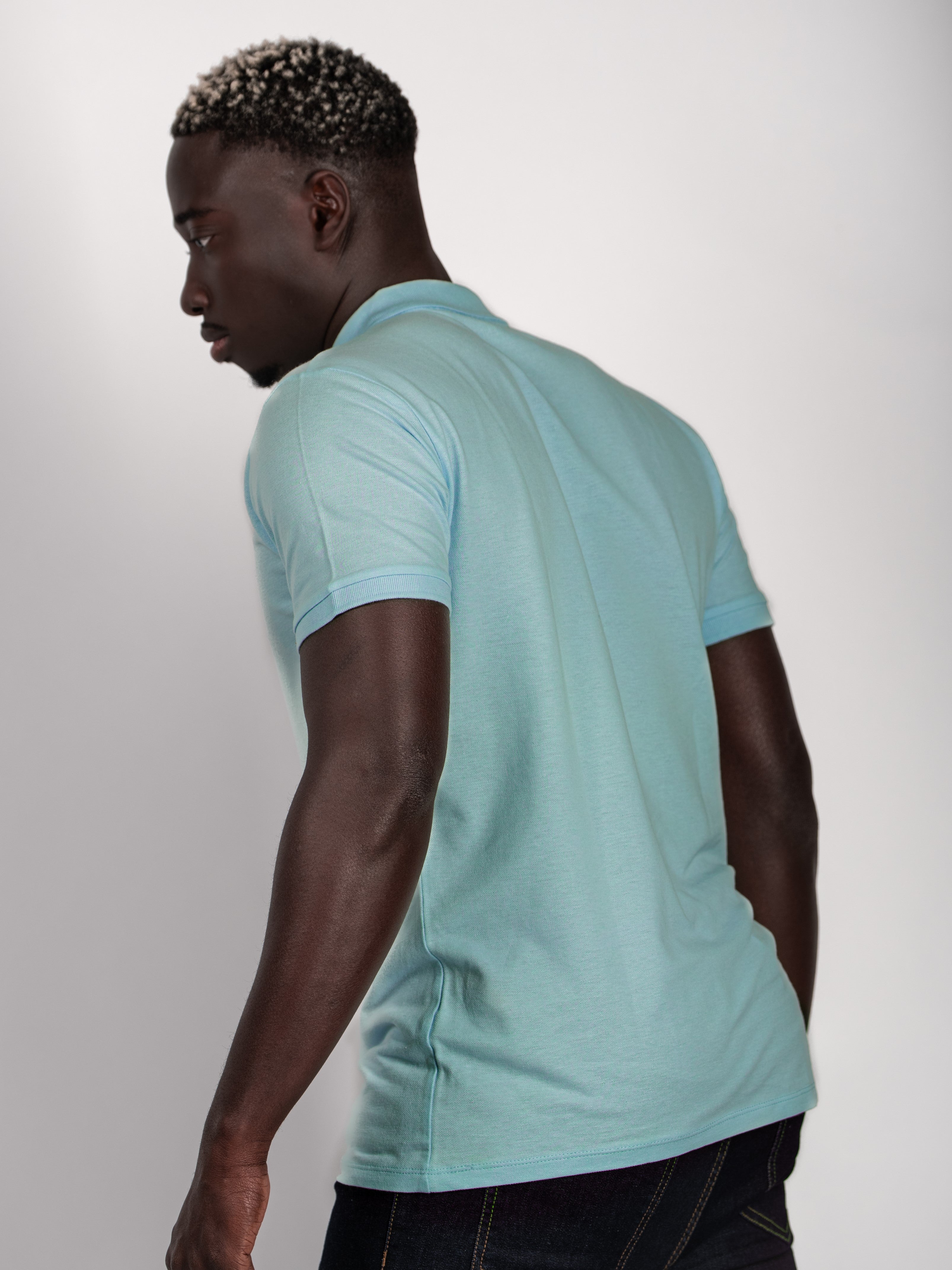 BASIC PIQUE POLO SHIRT | Sky Blue