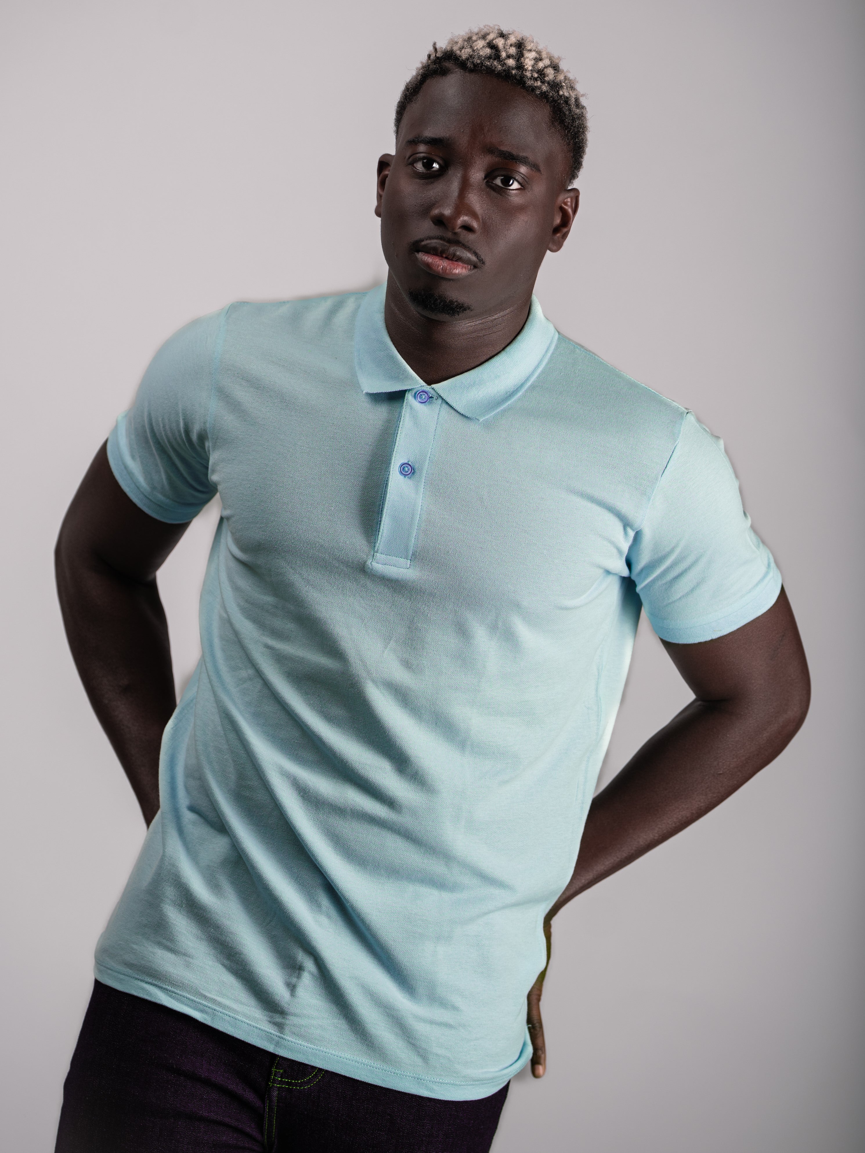 BASIC PIQUE POLO SHIRT | Sky Blue