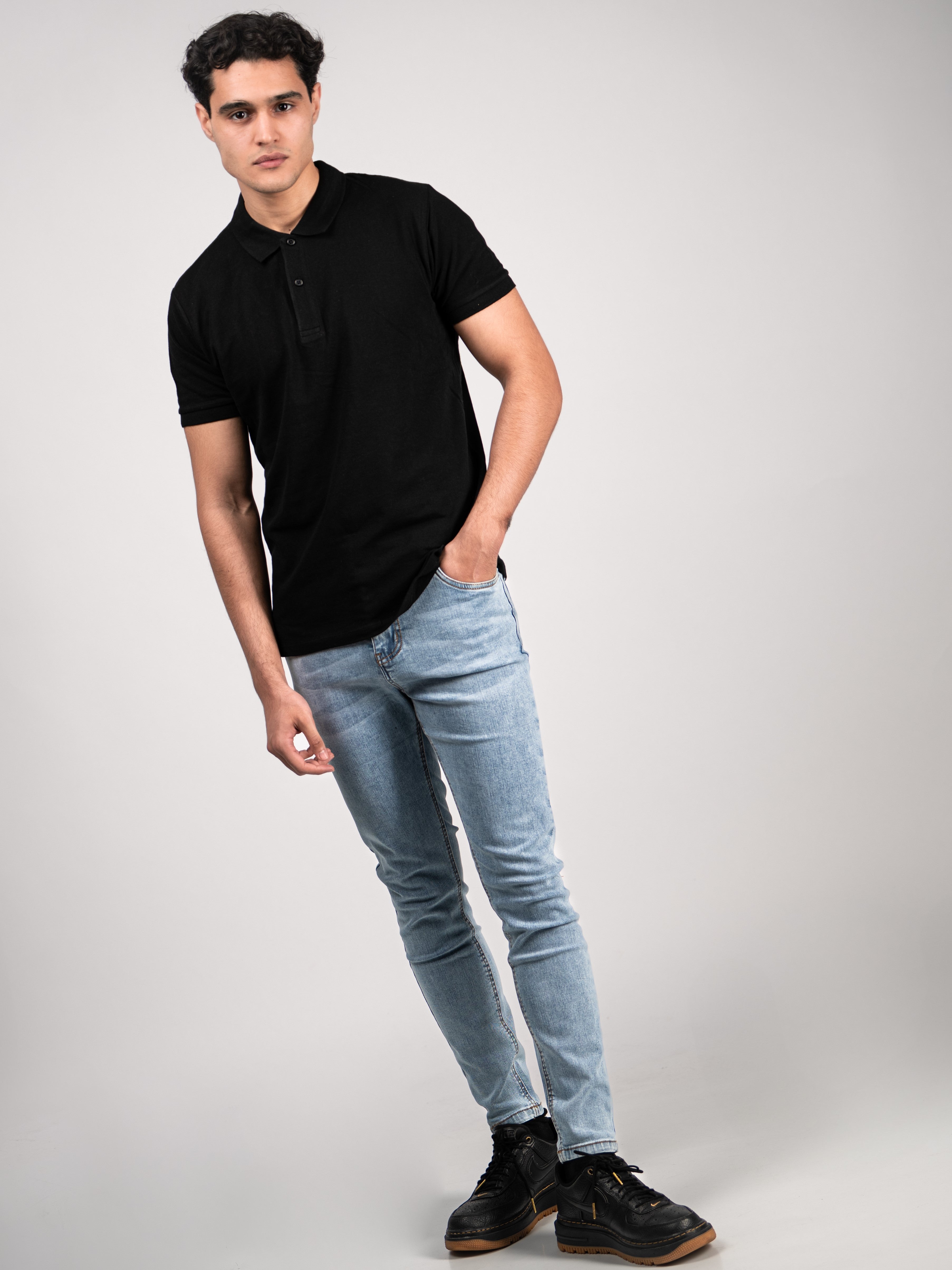 BASIC PIQUE POLO SHIRT | BLACK