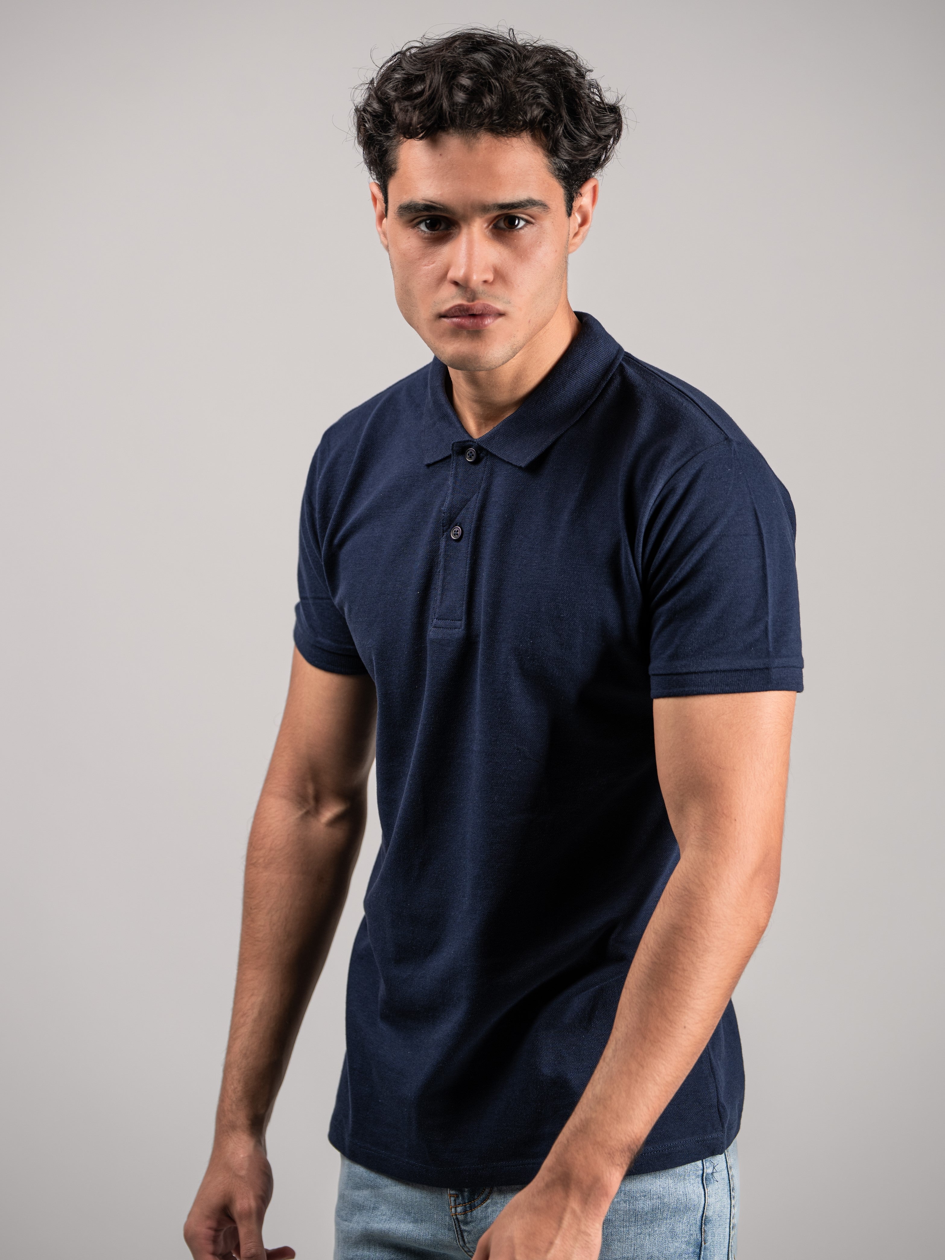 BASIC PIQUE POLO SHIRT | NAVY