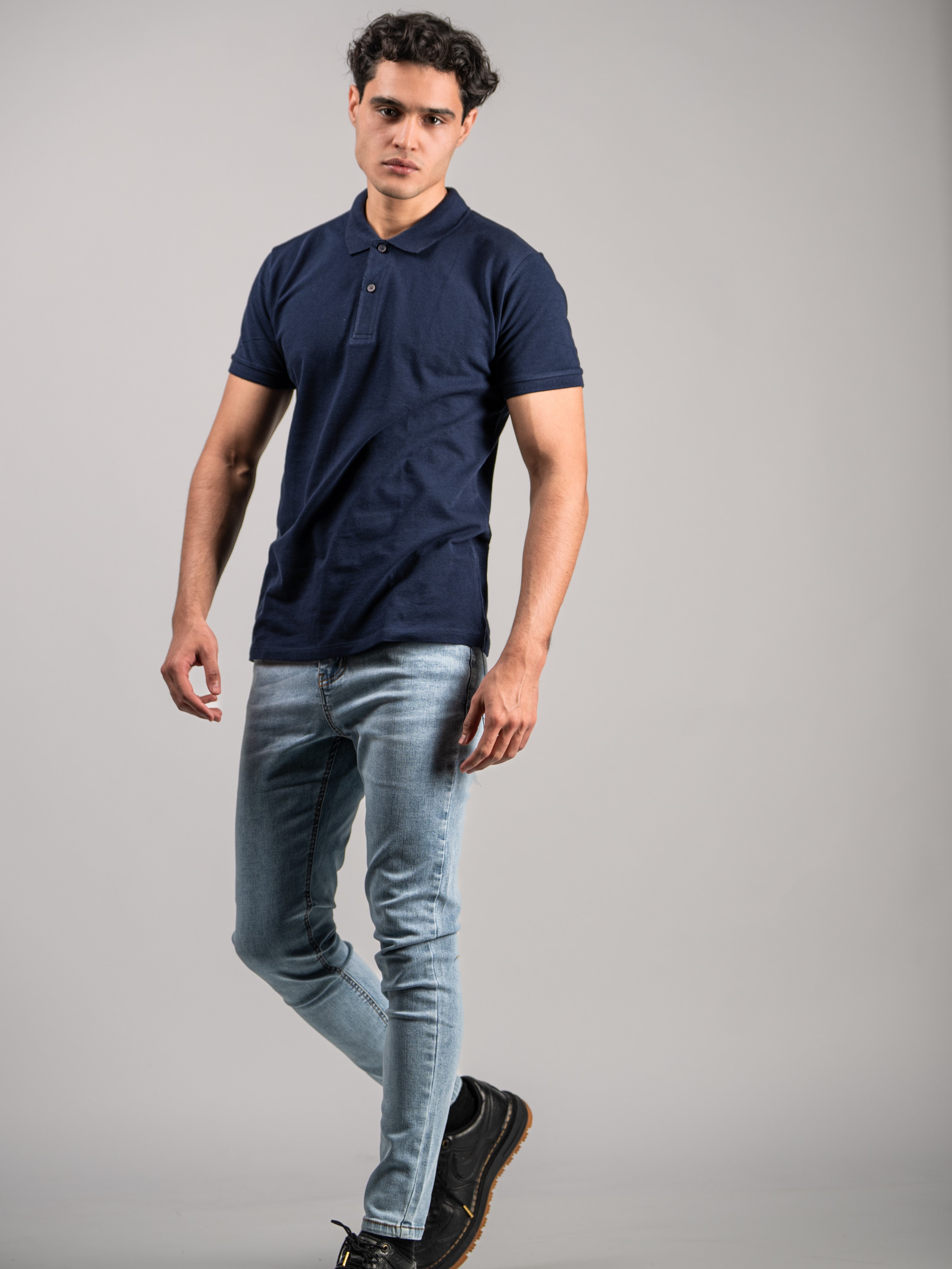 BASIC PIQUE POLO SHIRT | NAVY