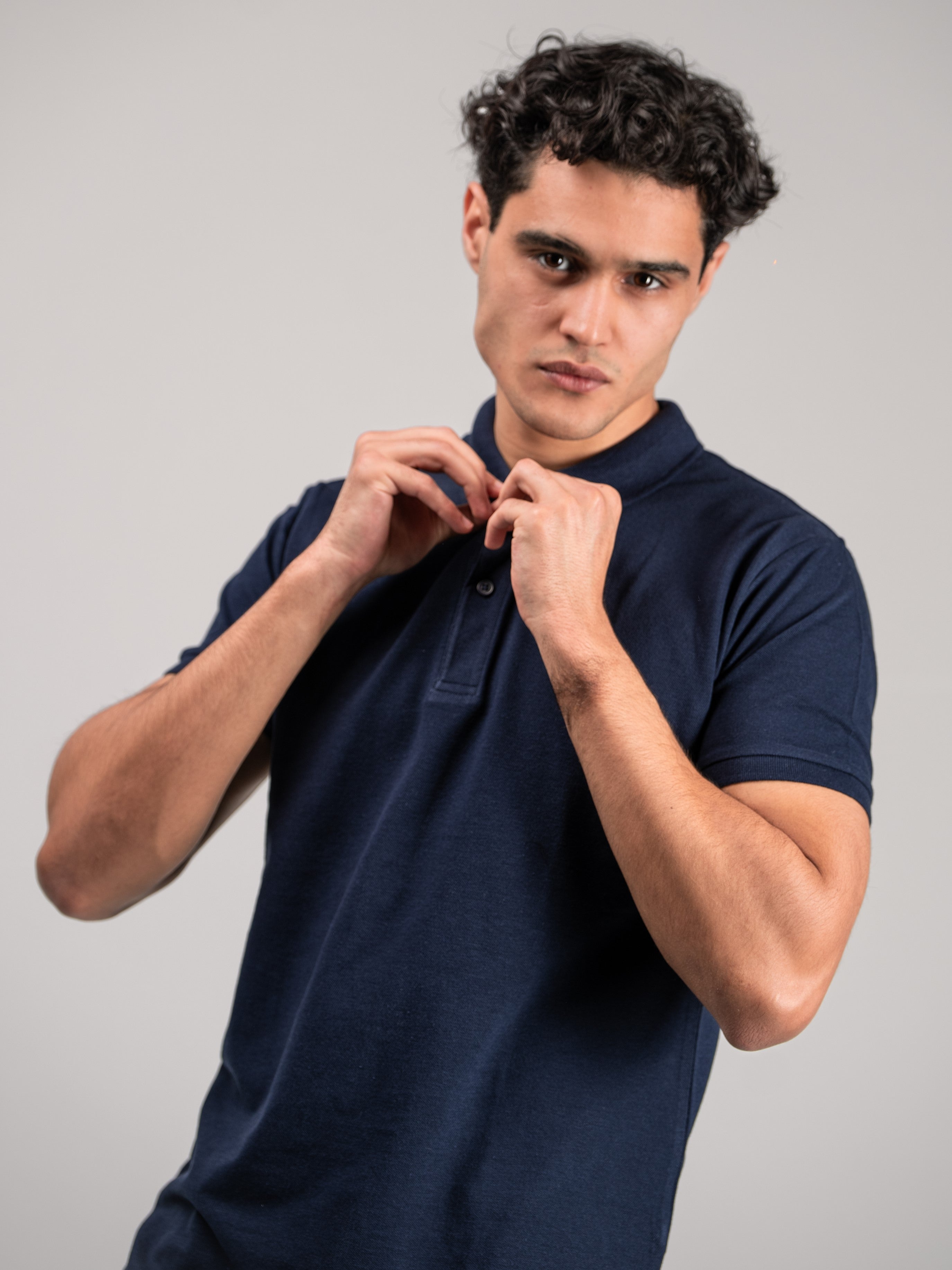 BASIC PIQUE POLO SHIRT | NAVY