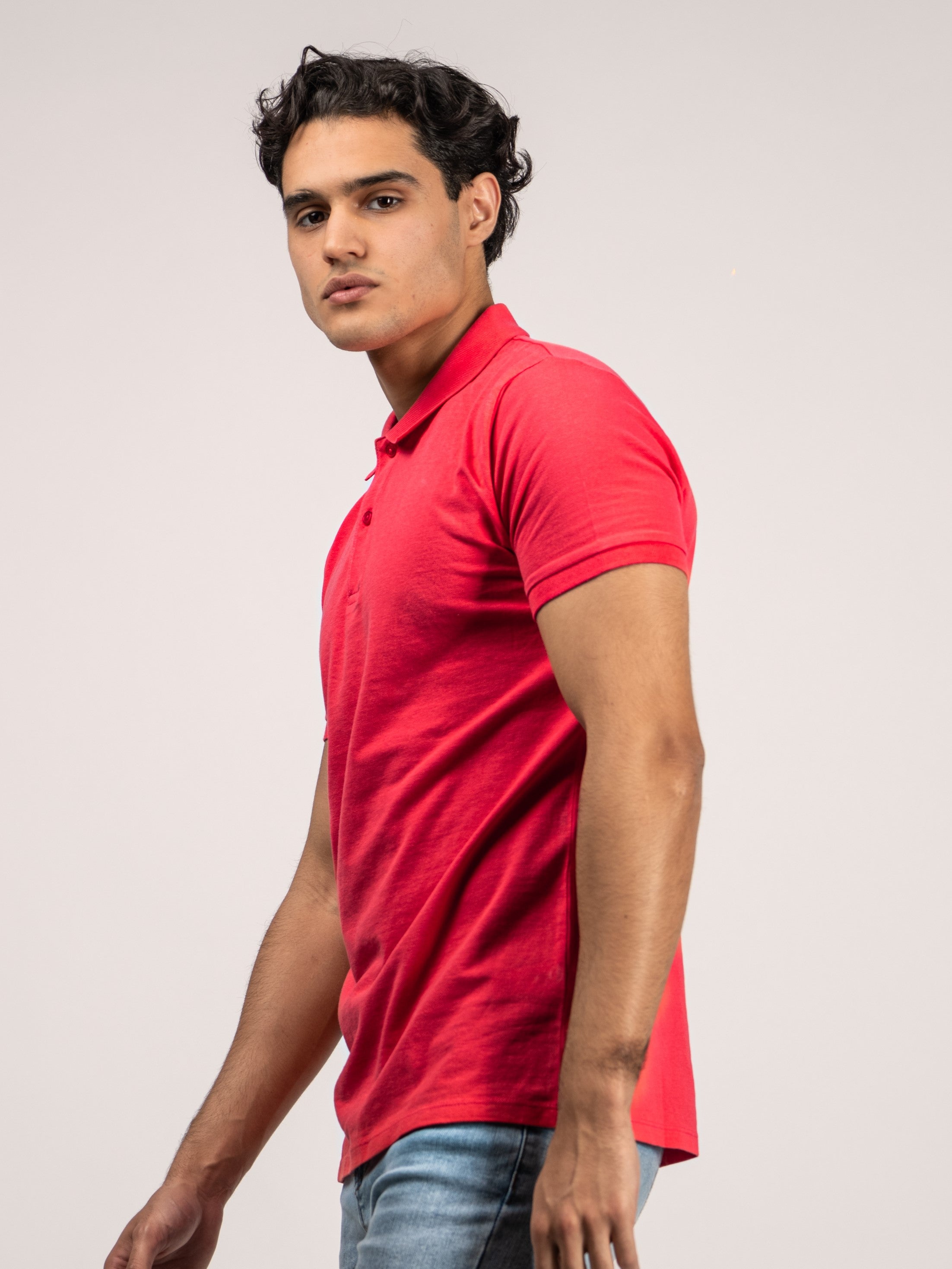 BASIC PIQUE POLO SHIRT | RED