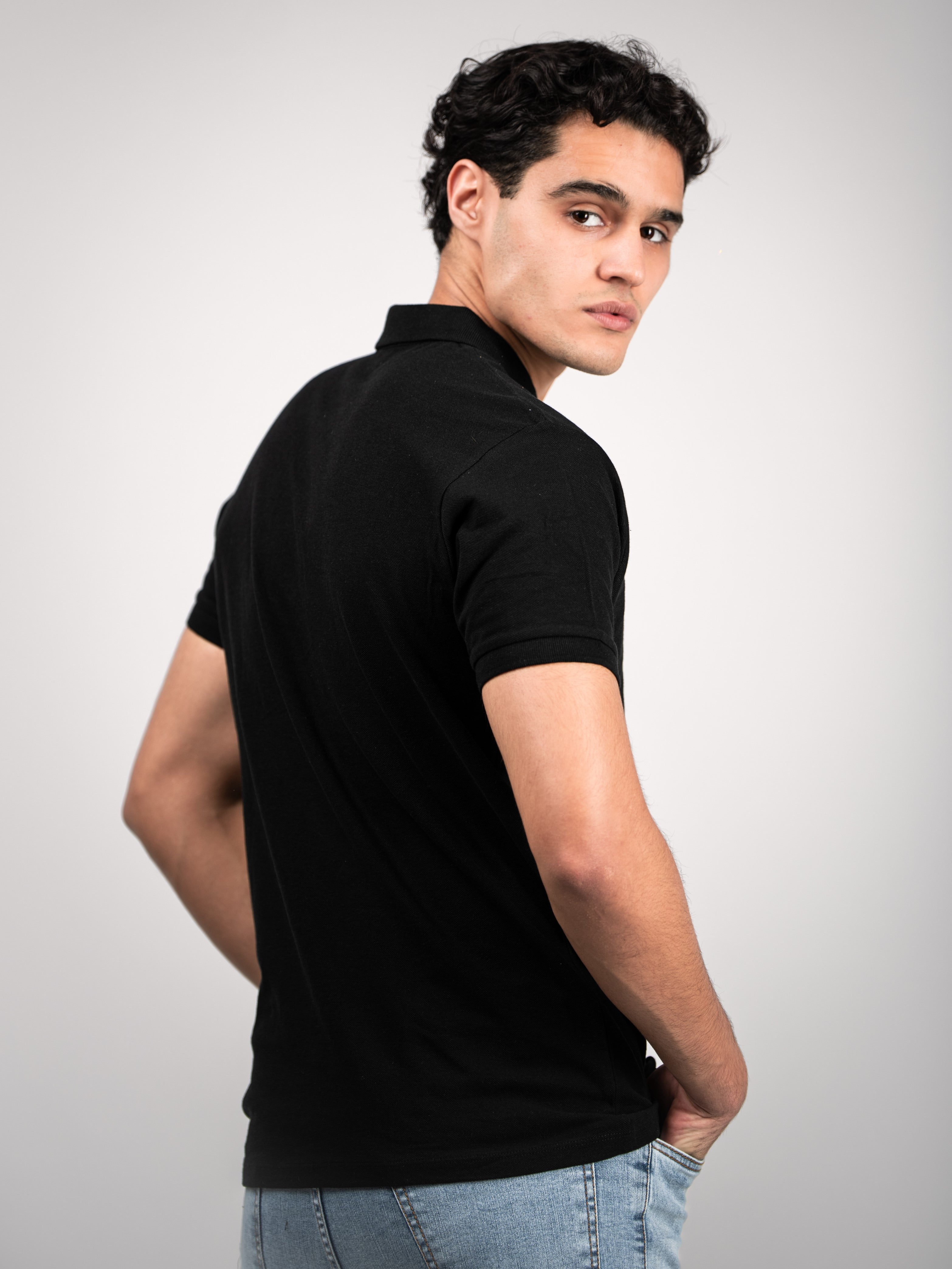 BASIC PIQUE POLO SHIRT | BLACK