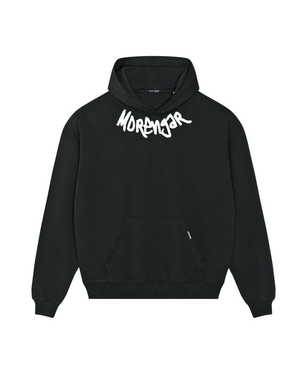 MORENGAR-LOGO-KRAGEN-HOODIE | SCHWARZ 400-GSM