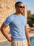 Knitted T-shirt: The model is wearing a size L (180 cm / 84 kg)