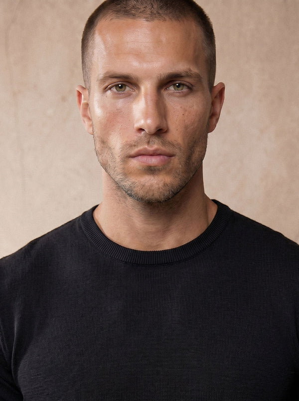 MILANO KNIT T-SHIRT | BLACK