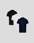 BASIC PIQUE POLO SHIRT 3-BUNDLE