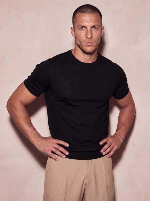 MILANO KNIT T-SHIRT | BLACK