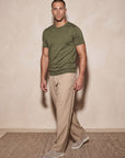 MILANO KNIT T-SHIRT | OLIVE GREEN