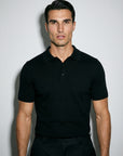 SHORT SLEEVE KNITTED POLO | BLACK