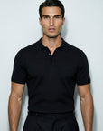 SHORT SLEEVE KNITTED POLO | BLACK