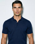 SHORT SLEEVE KNITTED POLO | NAVY