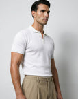 SHORT SLEEVE KNITTED POLO | WHITE