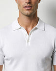 SHORT SLEEVE KNITTED POLO | WHITE