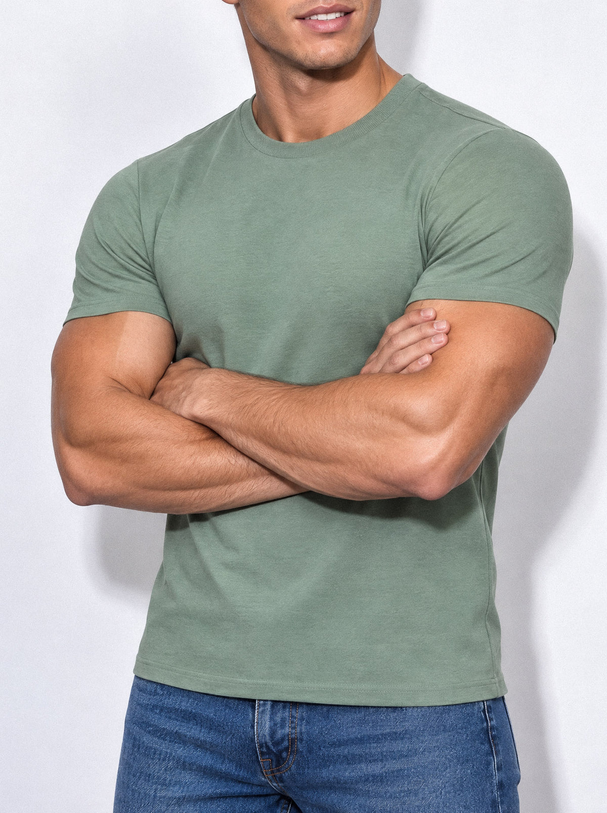 PREMIUM SLIM-FIT T-SHIRT | MOSS GREEN